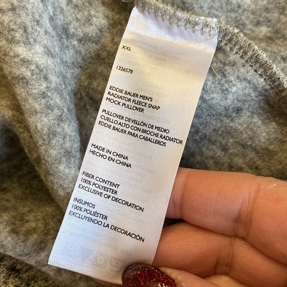 Eddie Bauer men’s radiator fleece snap front pullover grey sweater plus sz XXL - Picture 9 of 13